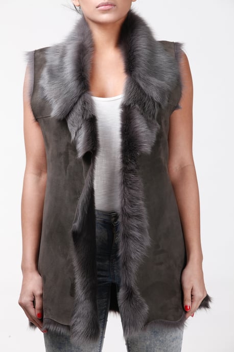 Women's Toscana Sheepskin Long Gilet-Sorocaba