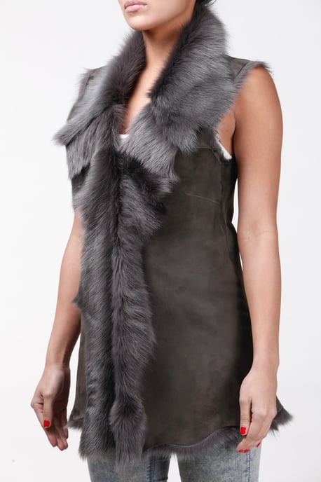 Women's Toscana Sheepskin Long Gilet-Sorocaba