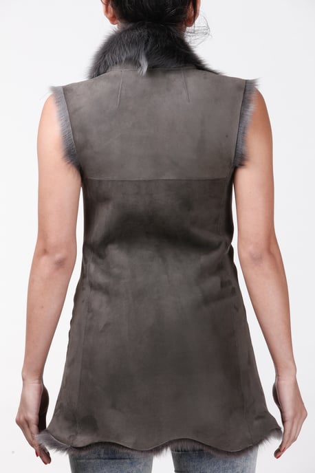 Women's Toscana Sheepskin Long Gilet-Sorocaba