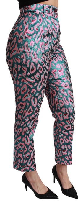 Dolce & Gabbana Women's Multicolor Patterned Cropped High Waist Pants