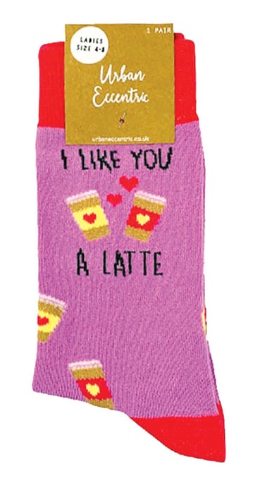 Urban Eccentric - 'I Like You A Latte' Fun Novelty Geschenk | Herren & Damen Socken - I Like You A Latte - Image 2