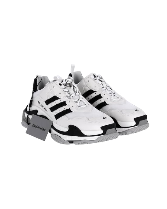 Balenciaga x Adidas Triple S Sneakers in White Polyurethane