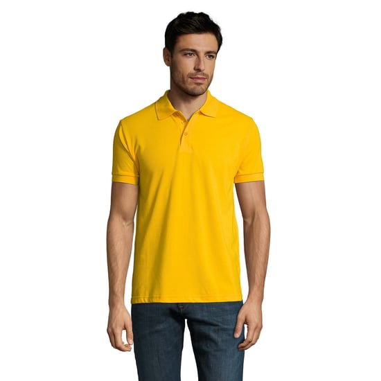 SOLs Mens Prime Pique Plain Kurzarm-Poloshirt (Gold) - Image 4