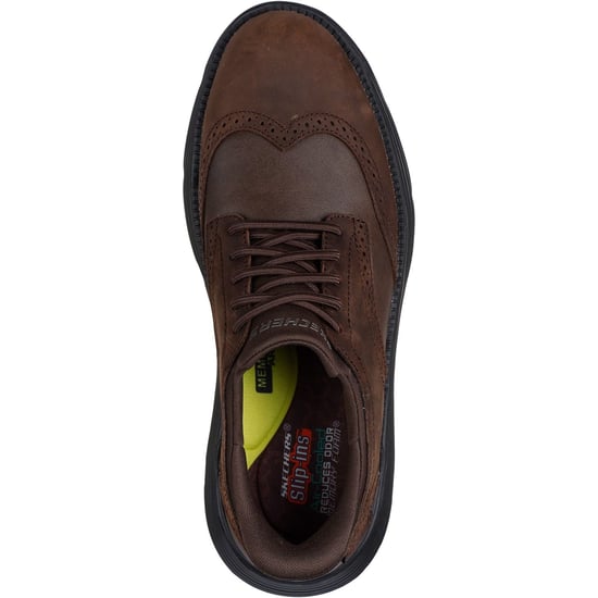 Skechers Garza Sully Herrenschuhe aus Leder in Kakao mit Schnürung - Image 3