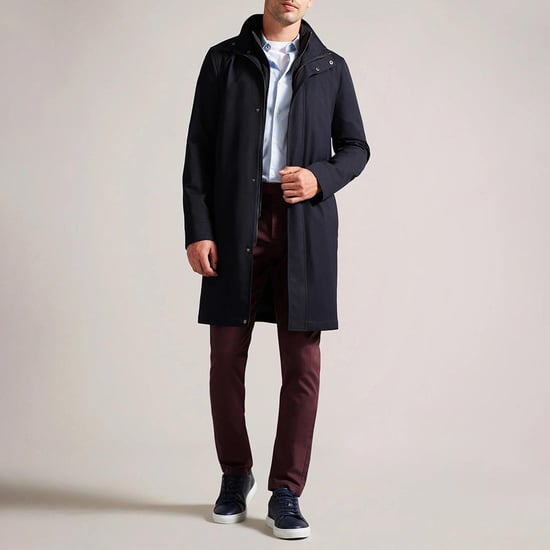 Herren Ted Baker Erolson Funnel Neck Mantel in Marineblau - Image 5