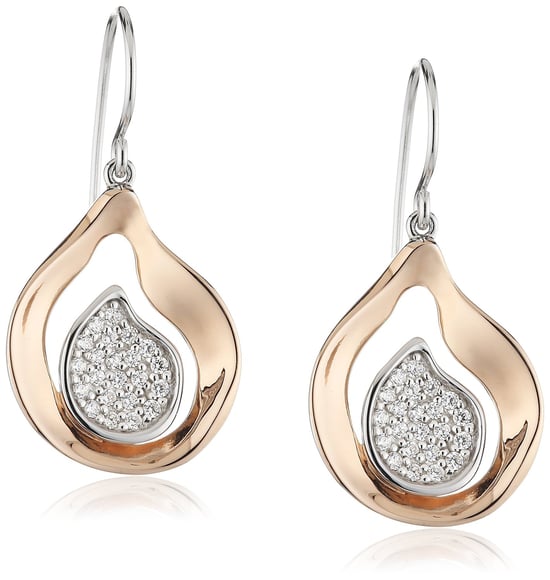 Orphelia Tropfenohrringe für Damen, 925er Sterlingsilber, Silber/Roségold ZO-5194 - Image 1
