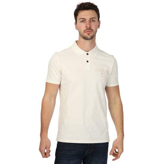 Men's Timberland EK+ Short Sleeve Polo Shirt in White