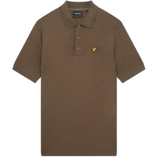Lyle & Scott Form Grunes grobes Slub-Kurzarm-Poloshirt - Image 1