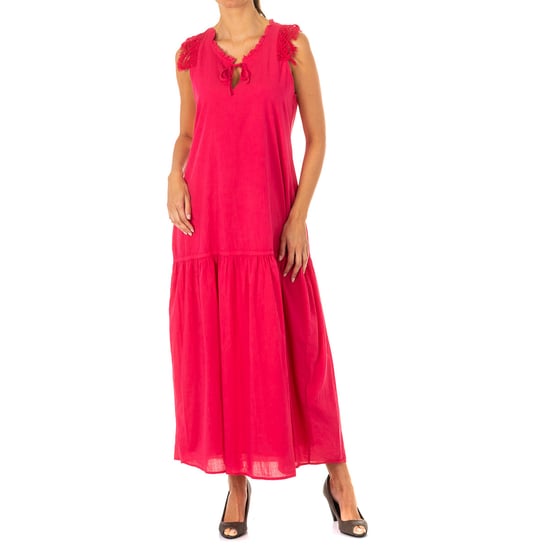 Sleeveless dress with closed neck LWD007 woman