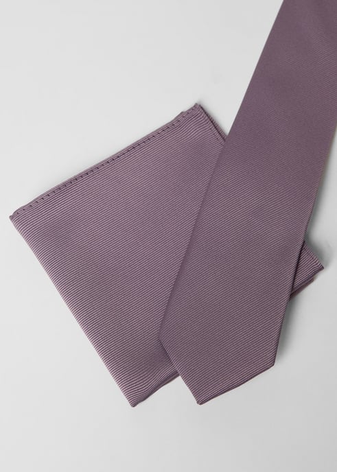 Mauve Tie And Pocket Square