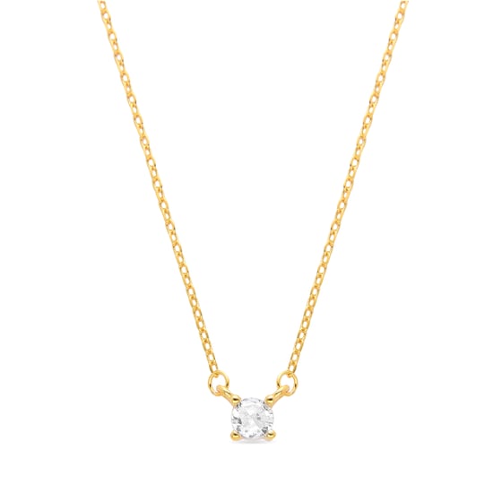 Luxenter Sterling Silber 925 Halskette mit glänzenden 18K Gelbgold Finish Zirkonia - Keval - Image 1