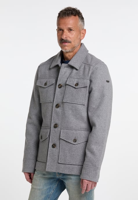 Dreimaster Übergangsjacke aus Wollgemisch Herren Grau Melange - Image 2