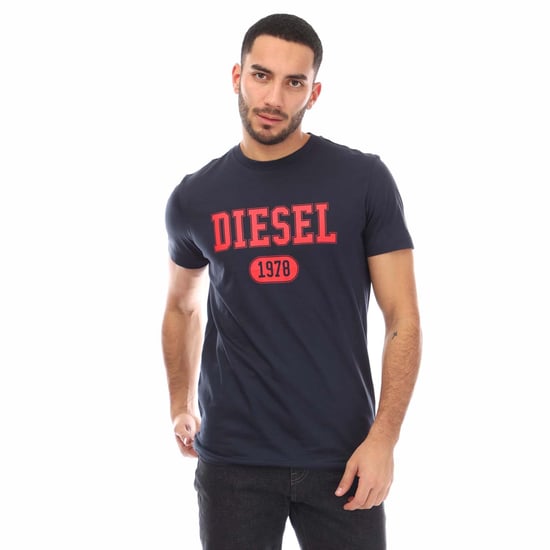 Diesel 1978 Varsity Design Marineblaues T-Shirt - Image 1
