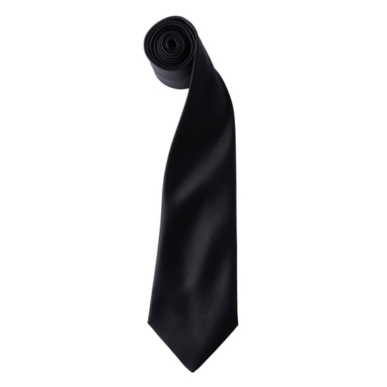 Premier Herrenkrawatte aus Satin (schmale Klinge) (Schwarz) - Image 1