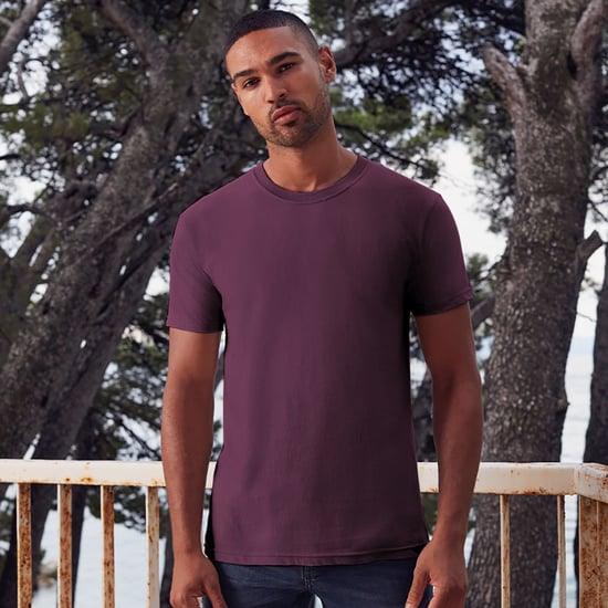 Fruit Of The Loom Herren Iconic 195 Ringspun Premium Tshirt (Burgund) - Image 2