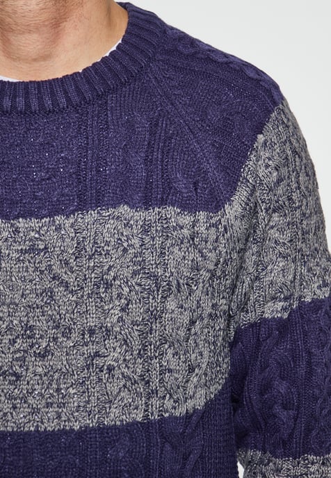 Mo Strickpullover Herren marinegrau melange - Image 3
