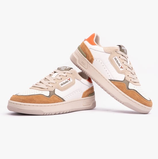 C80 - CASUAL PATCH COLORS Womens Trainers Taupe