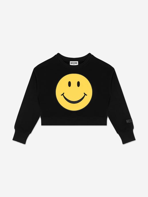 Moschino Kids Smiley Face Sweatshirt in Black