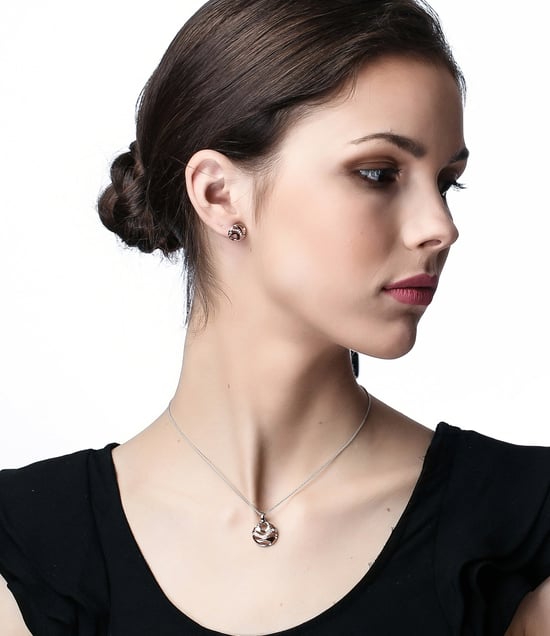 Orphelia 'Elvina' Damen 925 Sterling Silber Set: Kettenanhänger + Ohrringe - Silber SET-7085 - Image 4