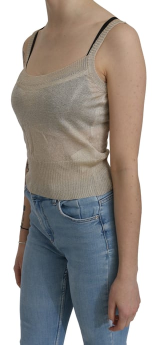 BYBLOS Beiges Ärmelloses Transparentes Tanktop - Image 3