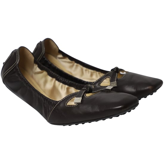 Tod's Bow Scrunch Ballerinas aus schwarzem Leder - Image 3