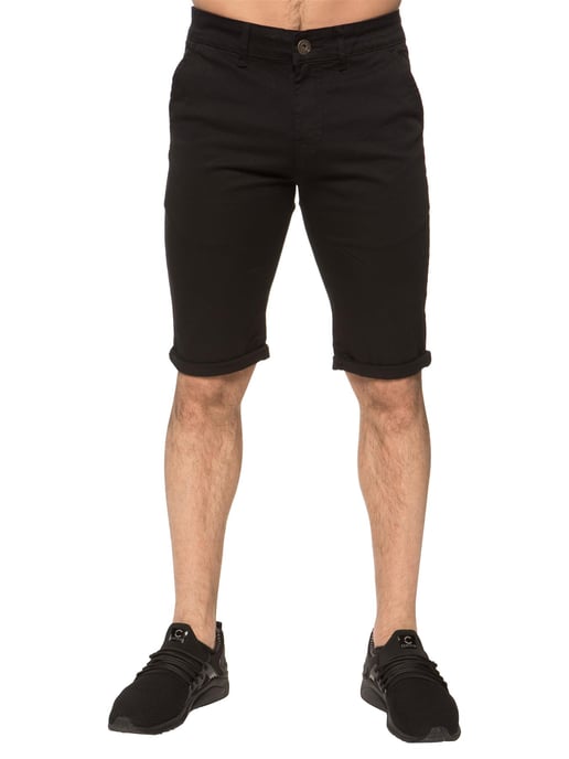 Enzo | Herren Slim Fit Stretch Chino Shorts - Schwarz - Image 1
