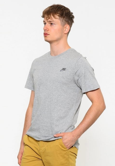 Nike besticktes Futura-T-Shirt in Grau meliert und Splitter-Logo - Image 1