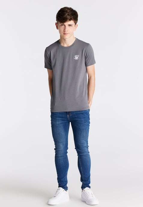 Boy's SikSilk Juniors Essentials Midstone Skinny Jeans in Blue