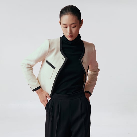 Schräg geschnittene Jacke in Kontrastfarbe - Image 2