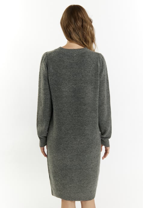 Dreimaster Strickkleid Damen dunkelgrau melange - Image 4
