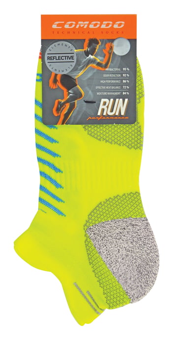 Comodo - Hi Viz Running Socken | Leichte Anti Blister Sport Socken - Neongelb - Image 2