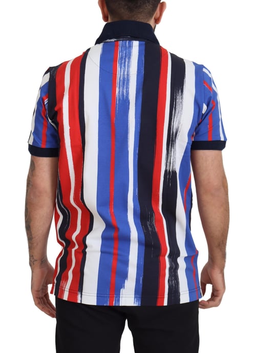 Dolce & Gabbana Mehrfarbiges Baumwoll-Polo-Shirt für Herren - Image 5