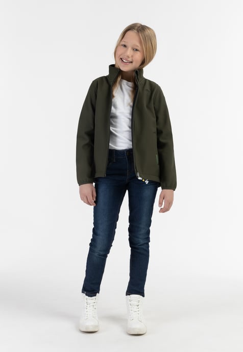 Schmuddelwedda Softshelljacke - recyceltes Material Mädchen dunkeloliv - Image 2