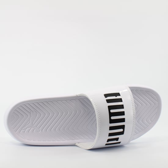 Puma Popcat Patent Womens White Sliders