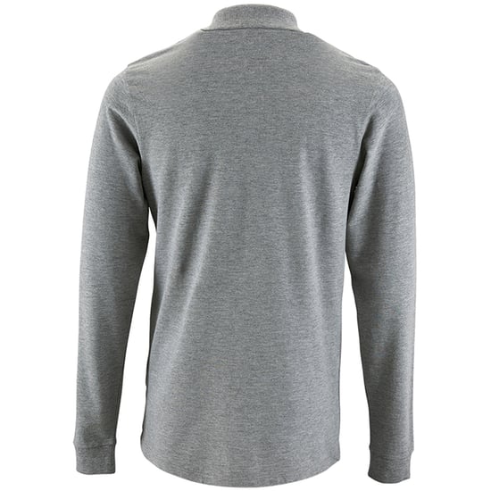 SOLS Mens Perfect Langarm-Pique-Poloshirt (Grau meliert) - Image 2