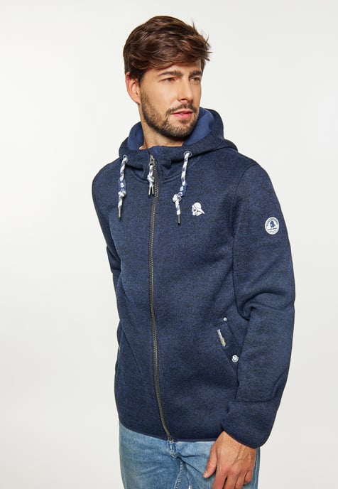 Schmuddelwedda Strickfleeceblouson Herren Meeresmelange - Image 3