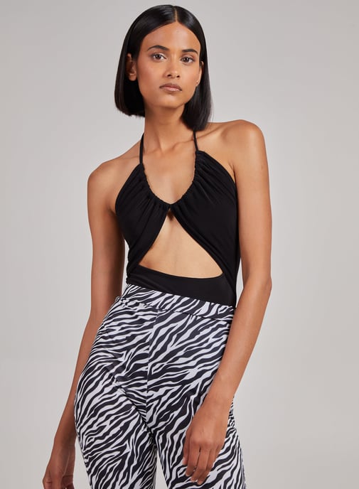 Sleeveless Slinky Cut Out Bodysuit
