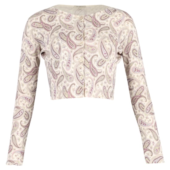 Etro Kürzer Paisley Cardigan aus beigem Wolle - Image 1