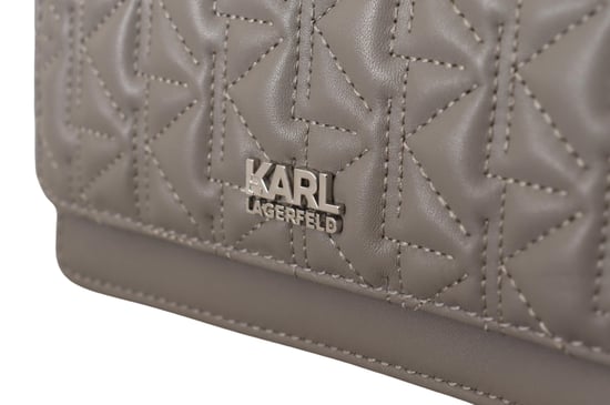 Karl Lagerfeld Women's Light Grey Leather Crossbody Bag - Image 6