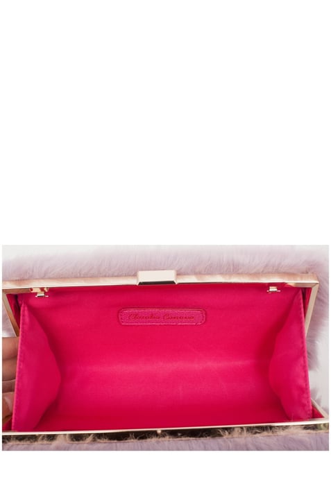 Faux Fur Clutch Bag & Chain