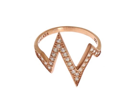 Nialaya Rosa Gold 925 Silber Damen Klarer Ring - Image 1