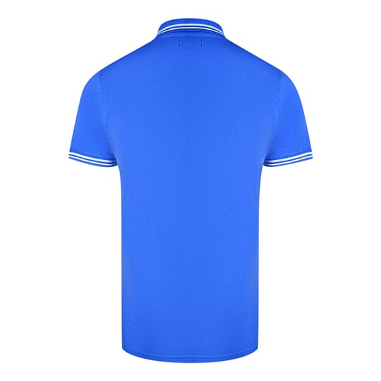 Cavalli Class Polohemd mit Zwillings-Paspelkragen in Blau - Image 2