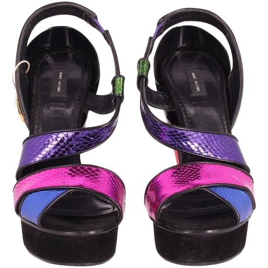 Marc Jacobs Farbblock Herz Plateausandaletten aus mehrfarbigem Leder - Image 3