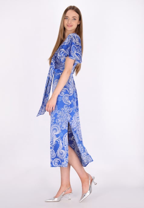 Dreimaster Kleid Damen Weiss Flieder - Image 3