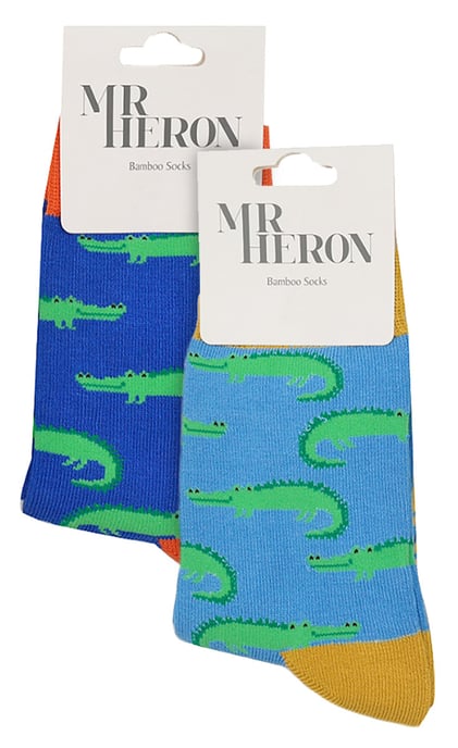 Mr Heron - 2 Paar Socken aus Bambus mit Tiermuster - Krokodile - Image 2