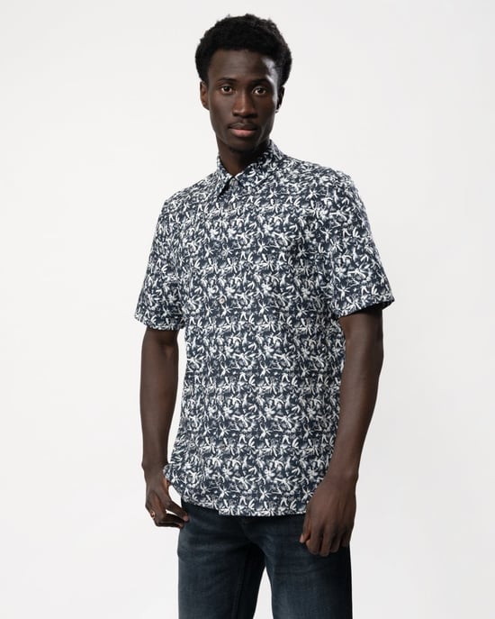 Ted Baker Tavaro Mens Short Sleeve Abstract Floral Print Shirt
