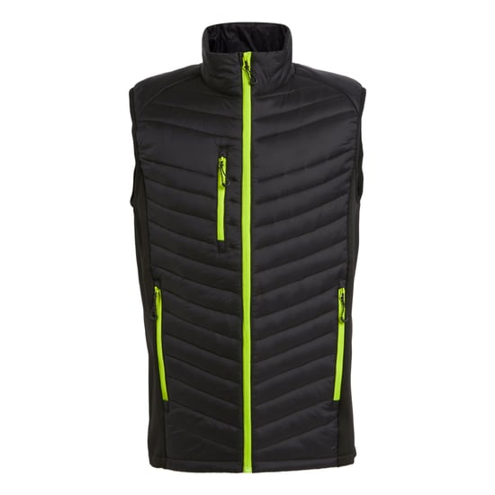 Regatta Mens Navigate Quilted Hybrid Gilet (Black/Lime Green)
