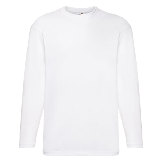 Fruit Of The Loom Herren Valueweight Rundhalsausschnitt Langarm T-Shirt (weiß) - Image 1