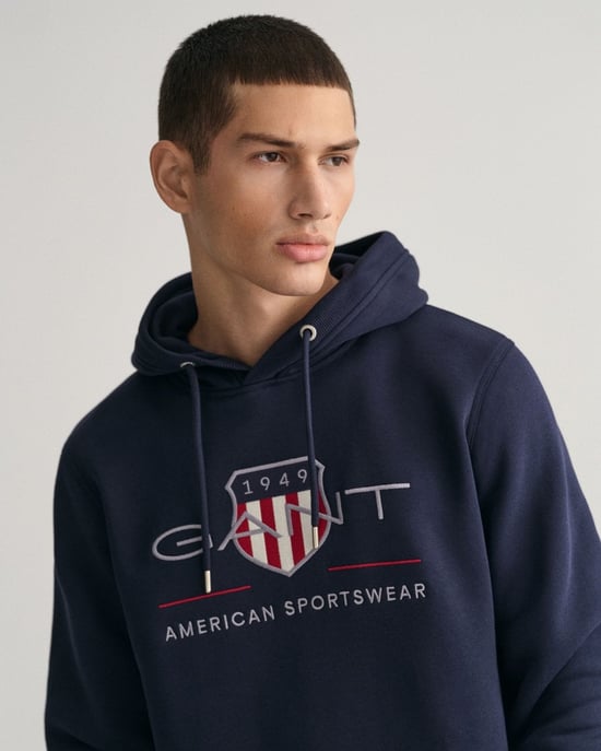 Gant Regular Archive Shield Hoodie Sweatshirt - Image 4