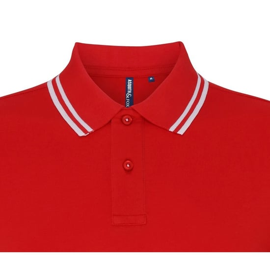 Asquith & Fox Herren Poloshirt mit klassischer Passform (rot/weiß) - Image 3